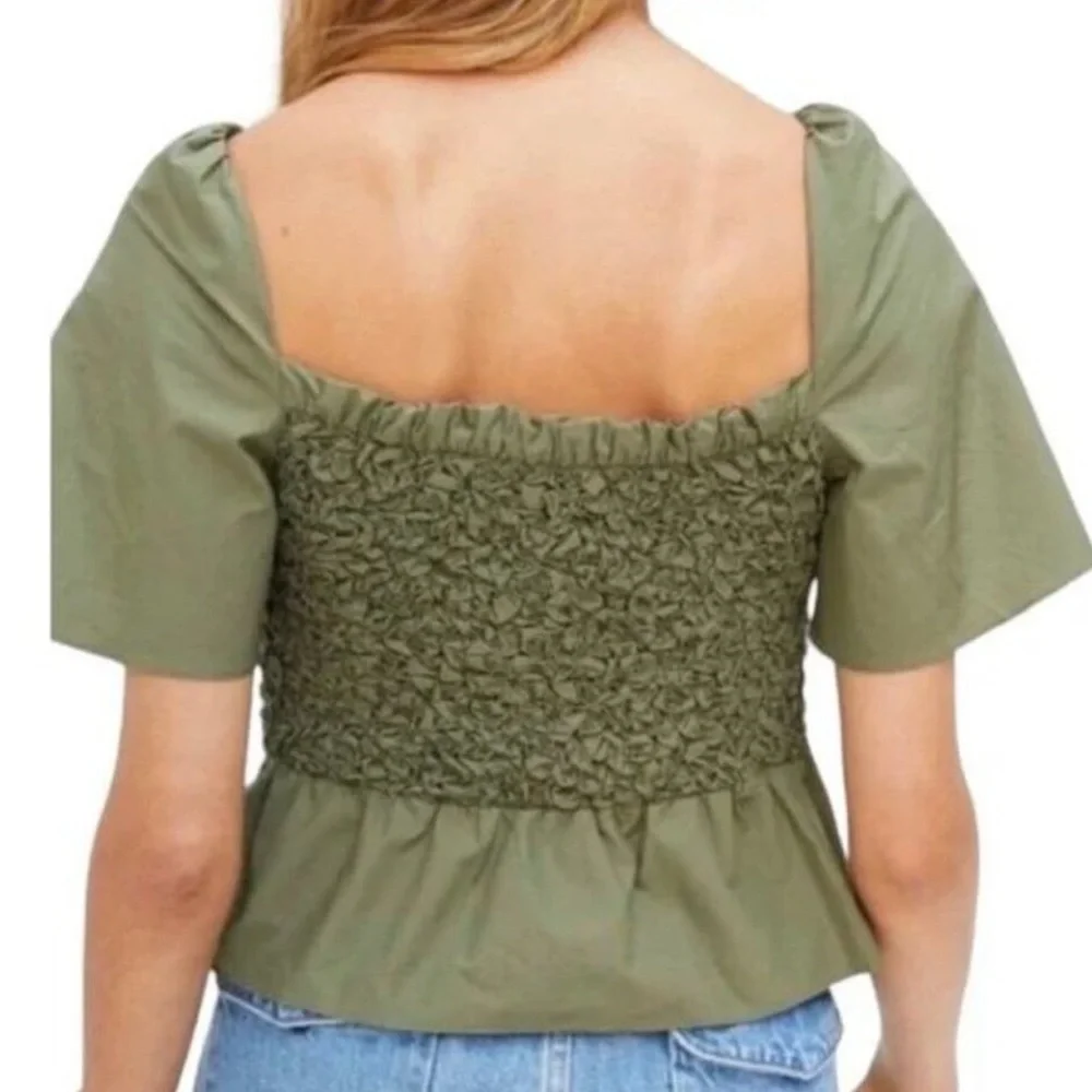 NEW Anthropologie Mare Mare Smocked Bow Top Small - Picture 7 of 7